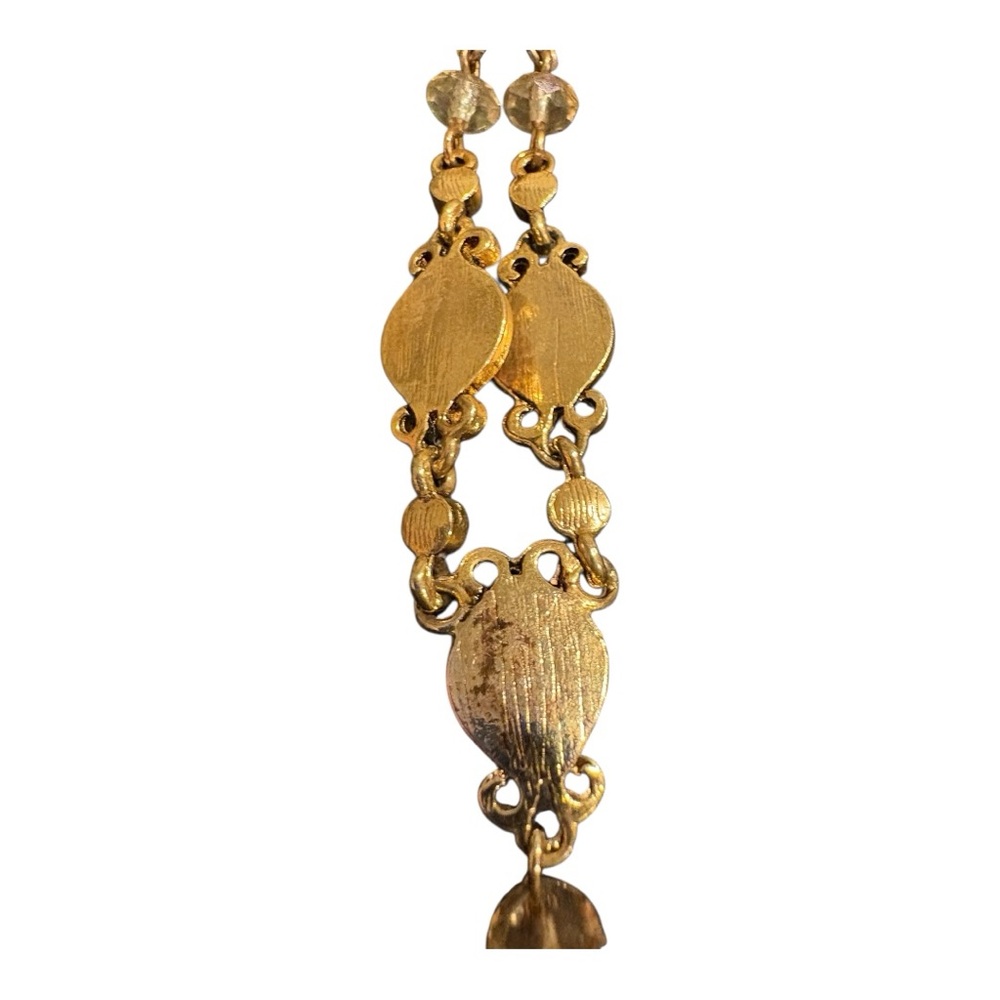 Avon (stamped) Vintage Gold tone & gold cabochon necklace/earring set. JB5 - Picture 4 of 9